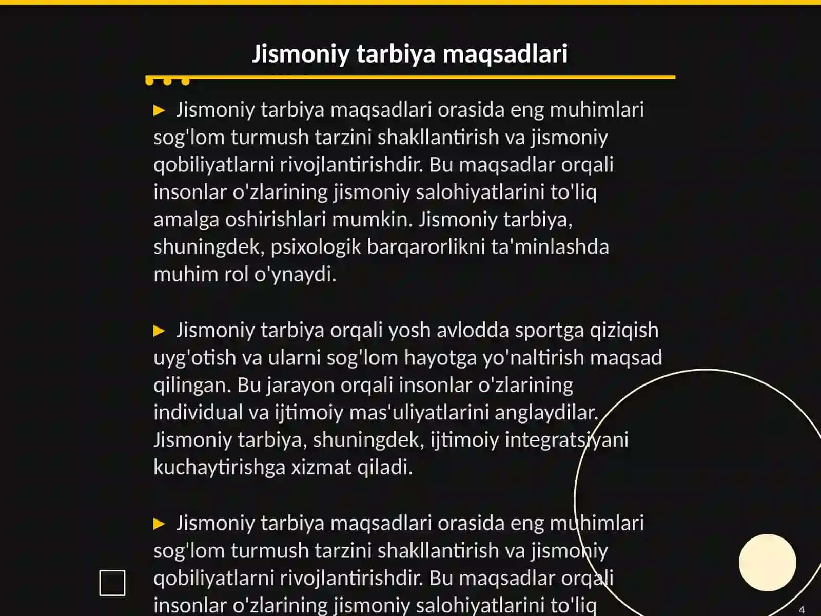 Jismoniy tarbiya tizimini asosiy elementlari 4
