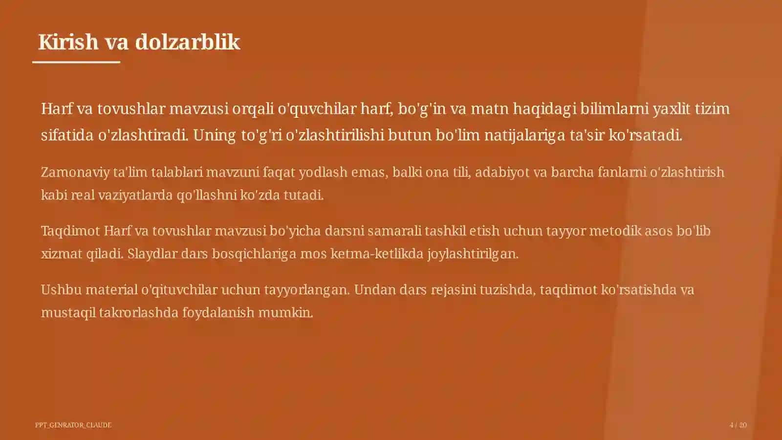 Harf va tovushlar (1-sinf) 4