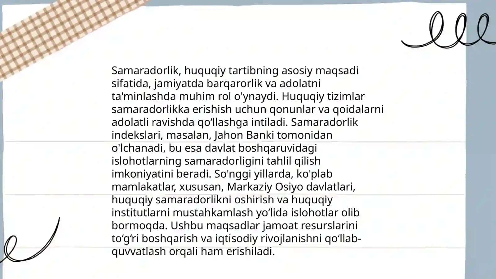 Huquqiy tartibga solish samaradorligi belgilari va uni ta'minlanish asoslari 4