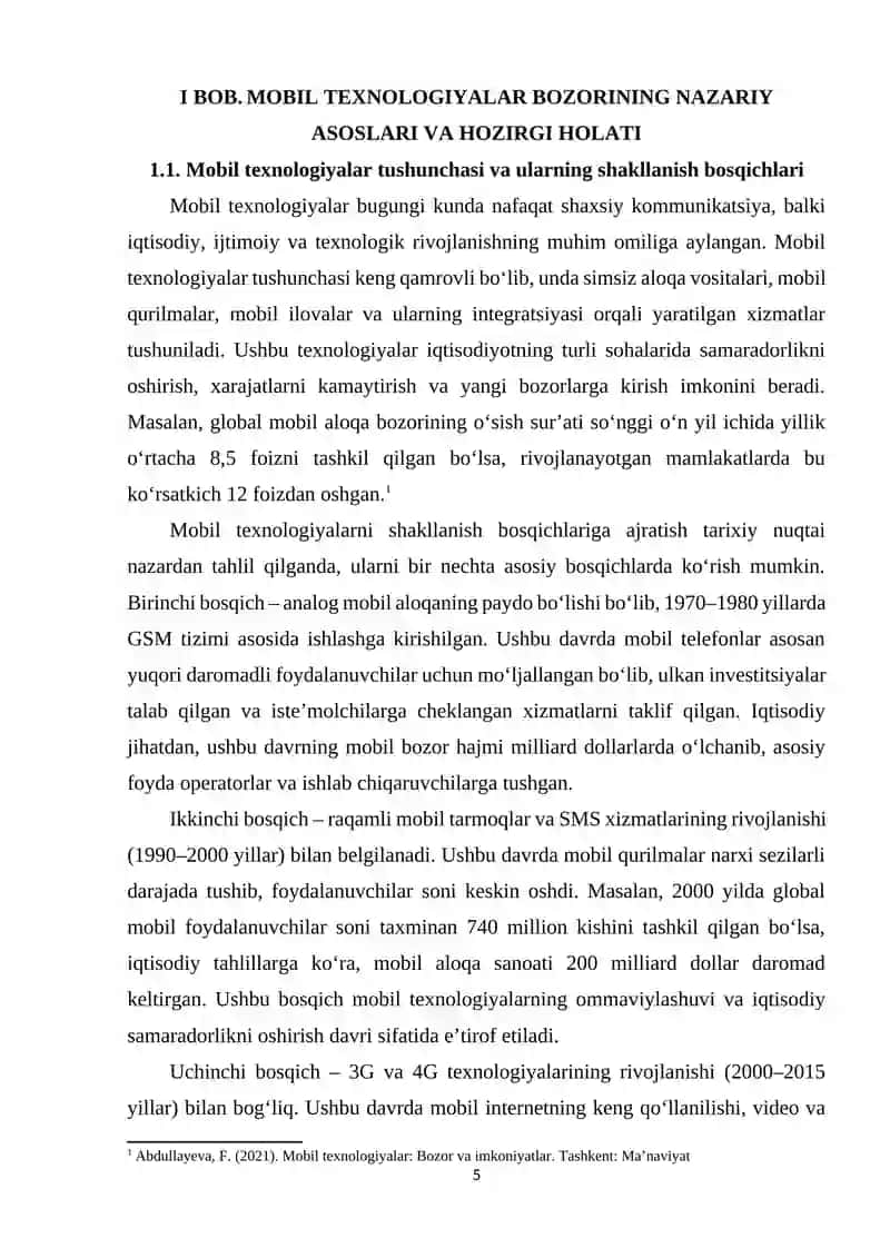 Mobil texnalogiyalar bozorining rivojlanish istiqbollari 4