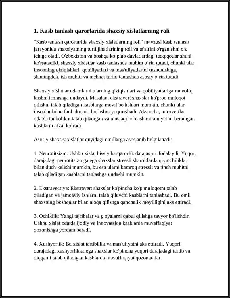 KASB TANLASHGA DOIR PSIXOLOGIK TADQIQOTLAR 4