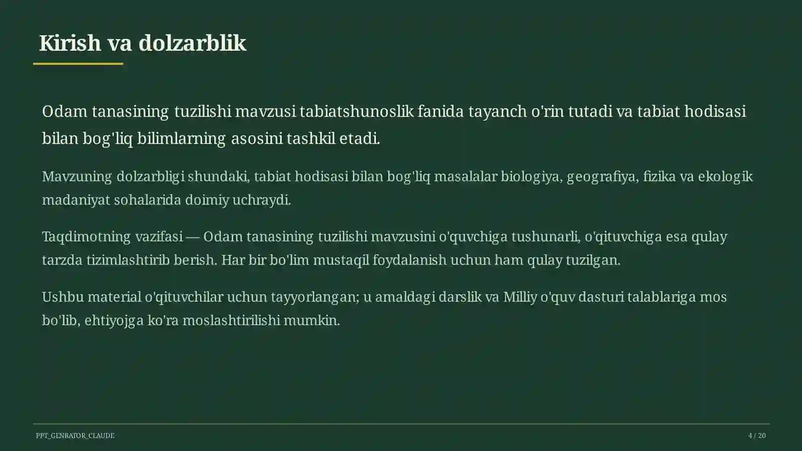 Odam tanasining tuzilishi (2-sinf) 4
