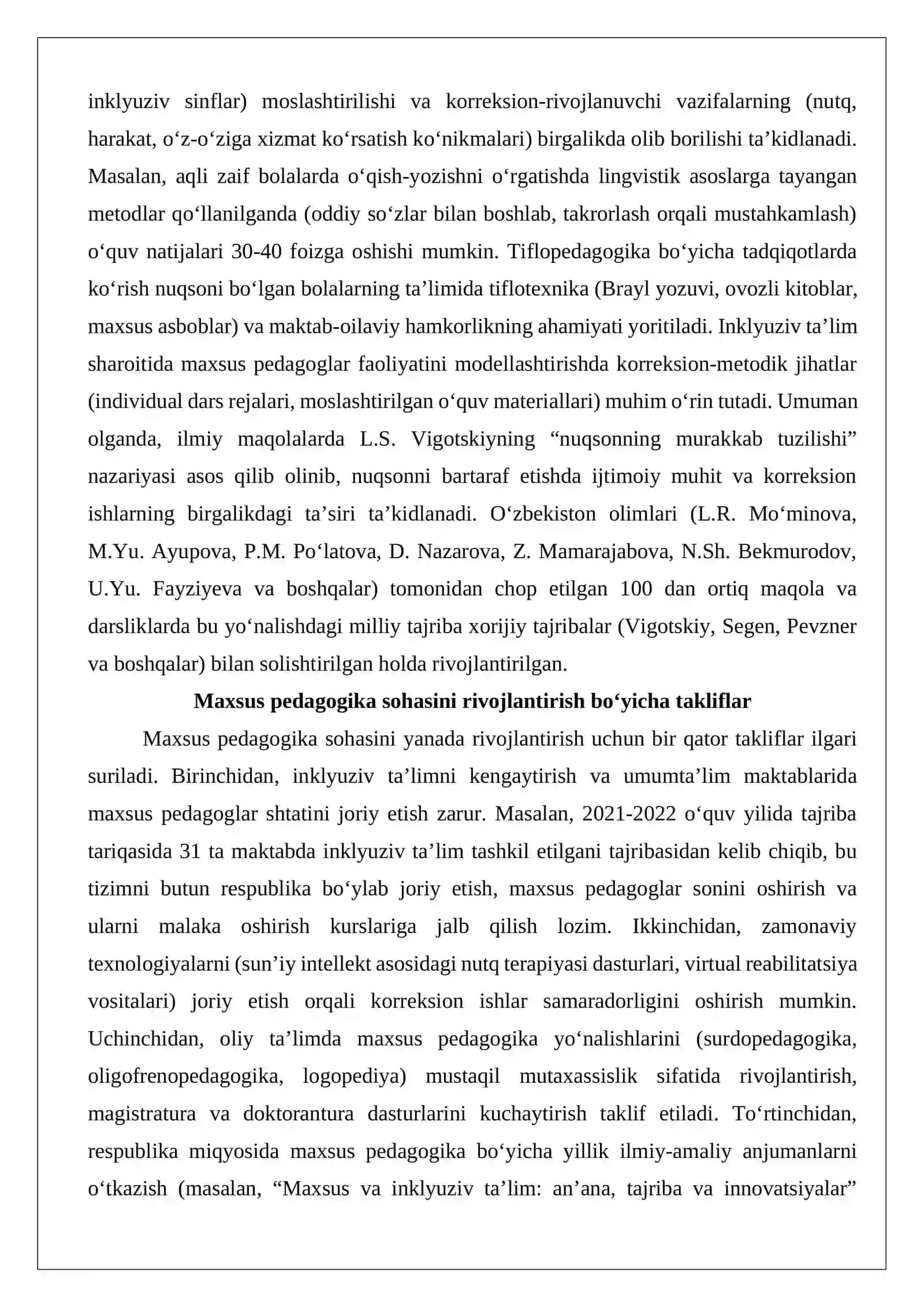 O‘zbekistonda maxsus pedagogika bo‘yicha chop etilgan ilmiy maqolalarni o‘rganish 4