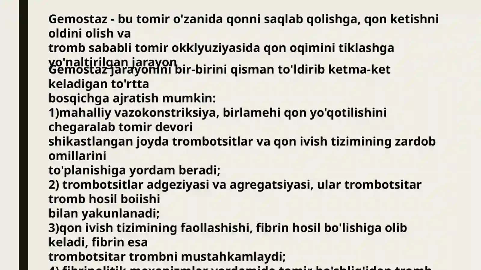 Mahalliy gemostaz uchun zamonaviy dori vositalari 4