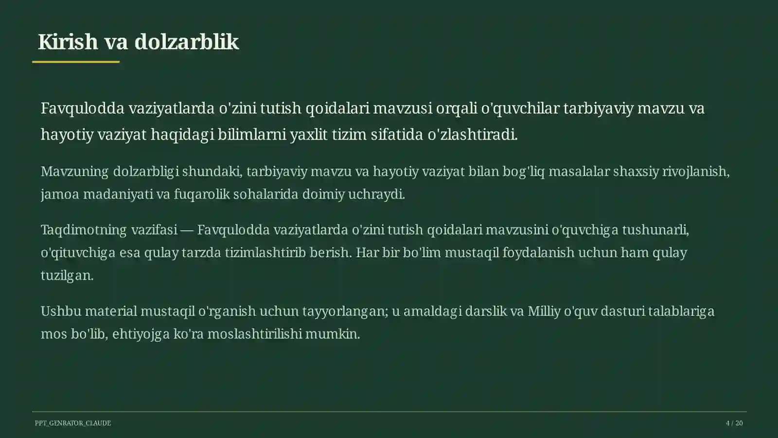 Favqulodda vaziyatlarda o'zini tutish qoidalari 4
