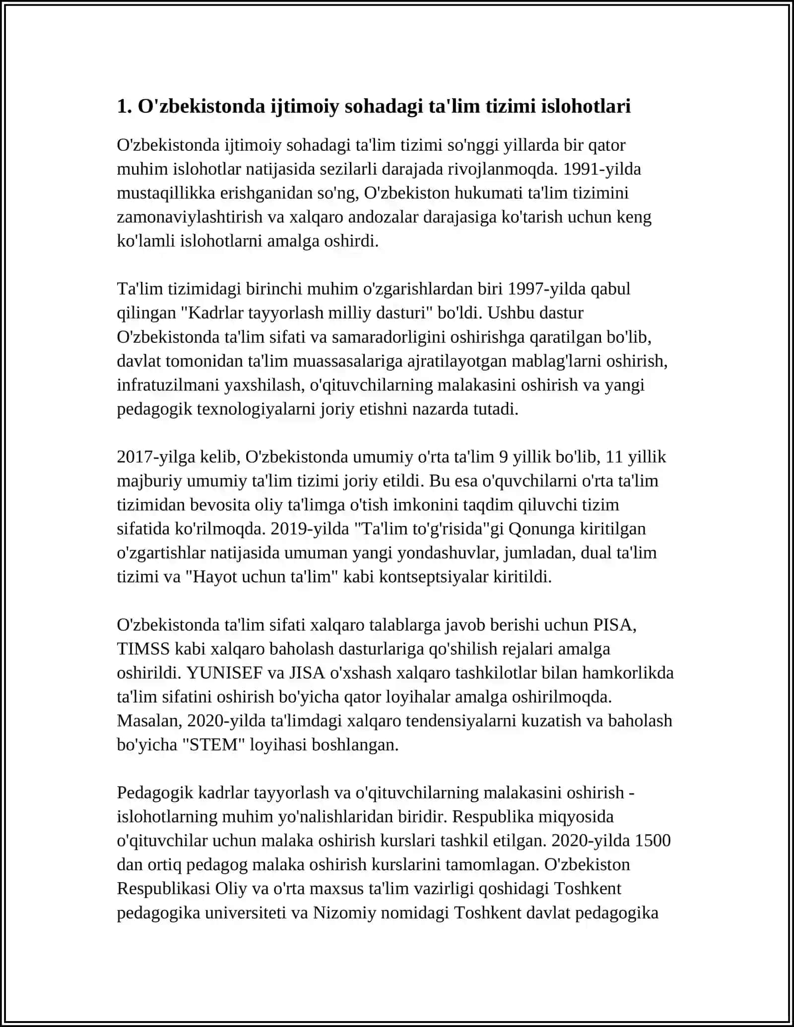 O'zbekistonda ijtimoiy sohadagi ta'lim tizimi islohotlari 4