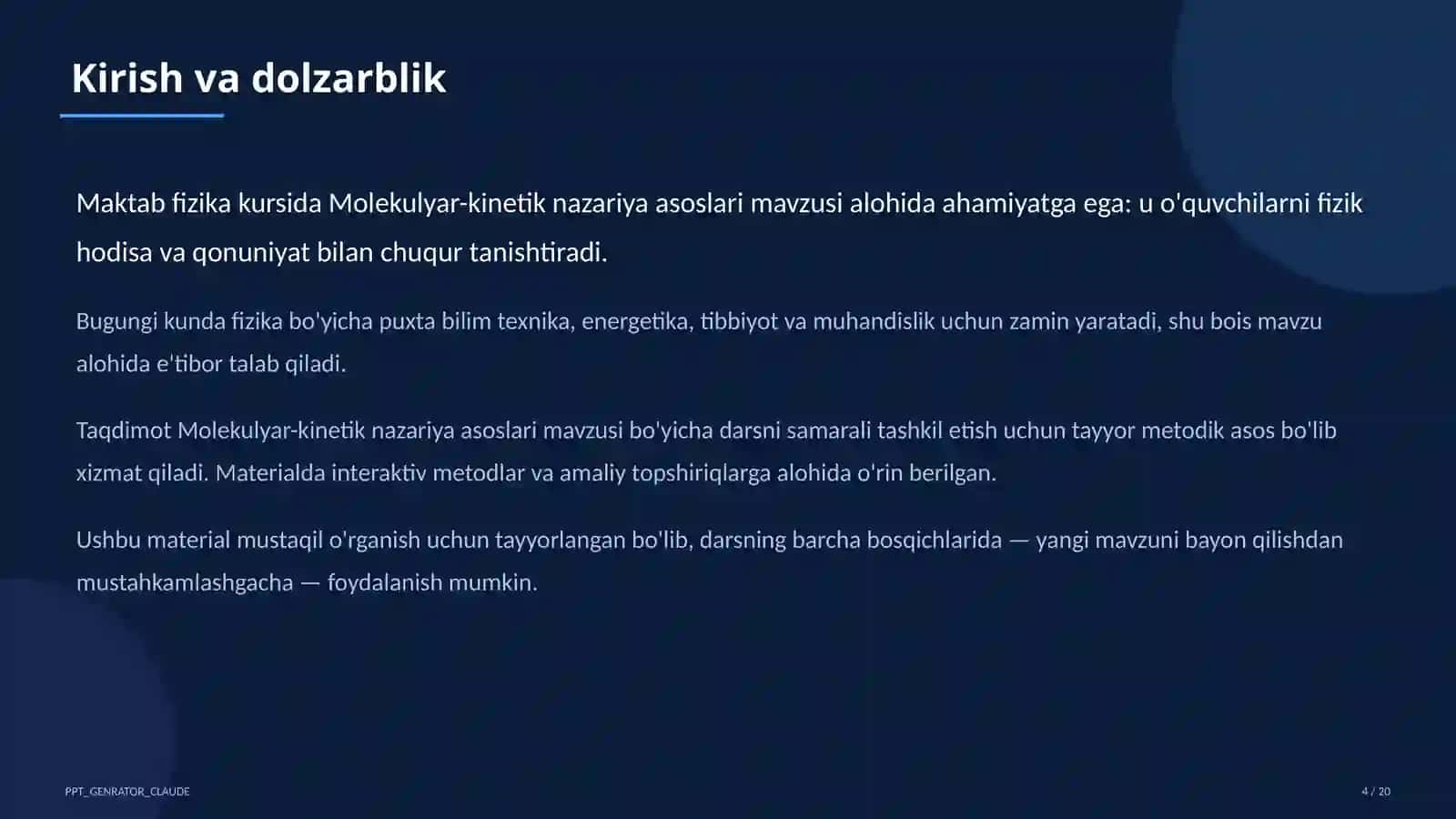 Molekulyar-kinetik nazariya asoslari (10-sinf) 4