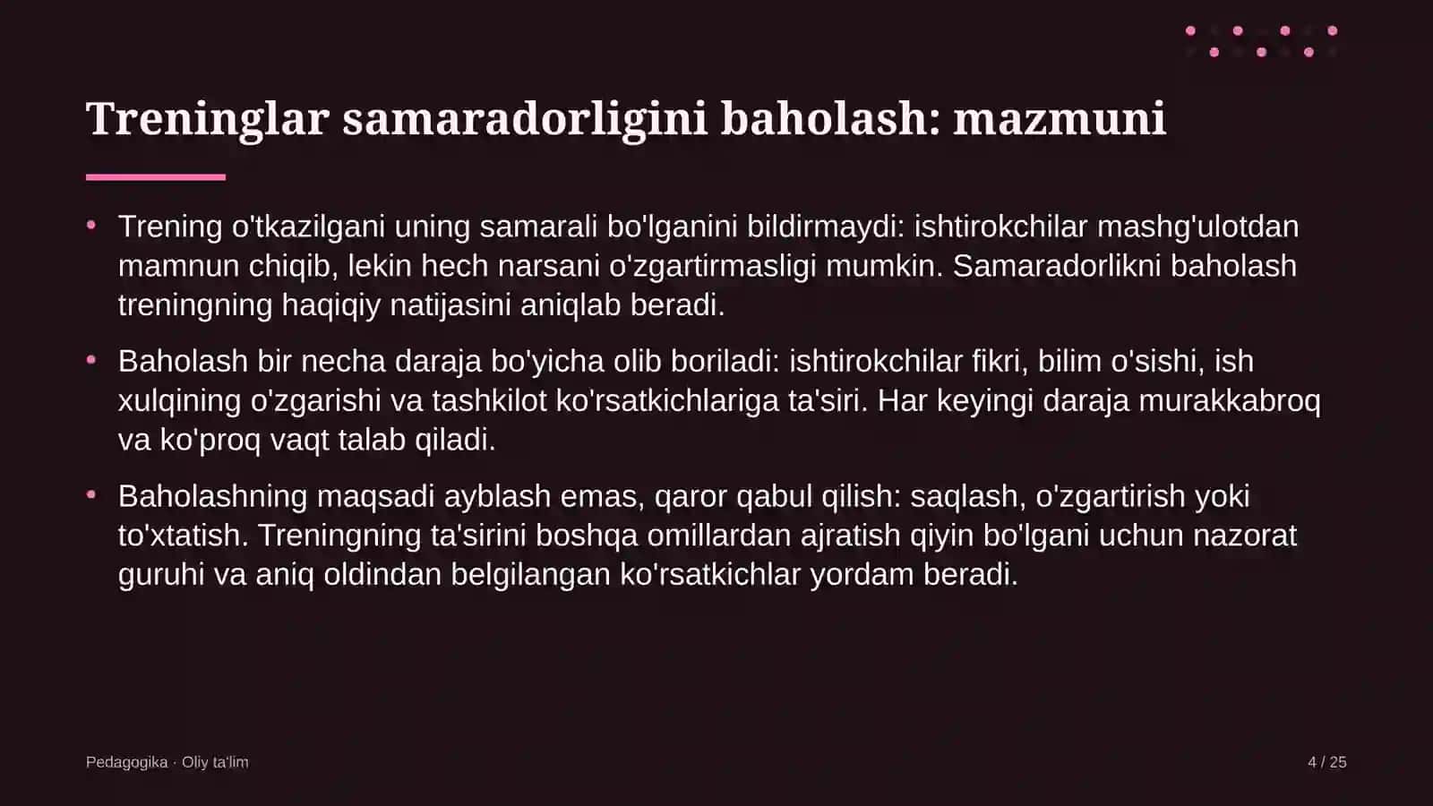 Biosfera rezervatlarida treninglar samaradorligini baholash 4