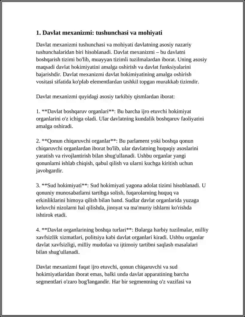 DAVLAT MEXANIZMI VA DAVLAT FUNKSIYALARINI AMALGA OSHIRISH 4