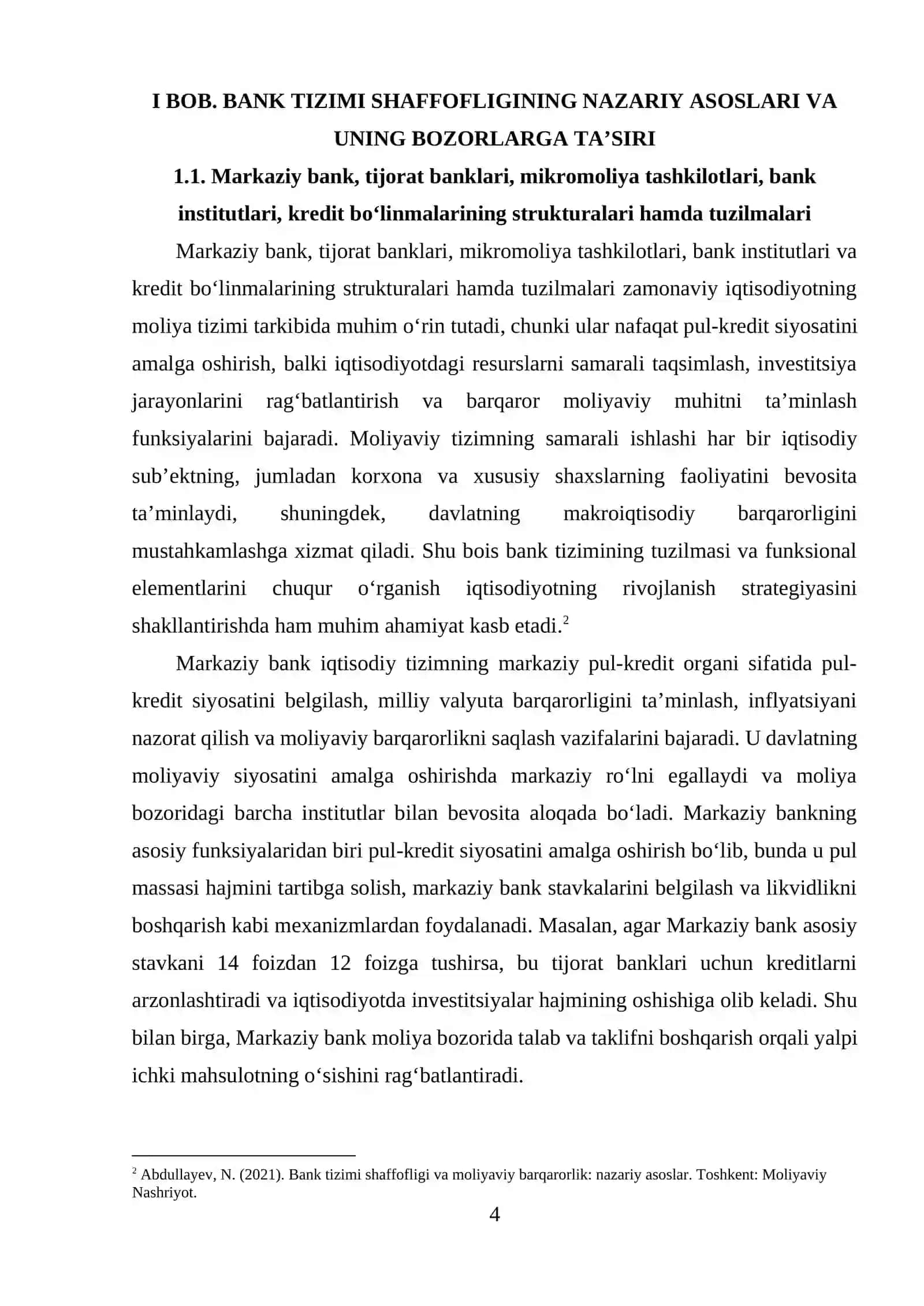 BANK  TIZIMI  SHAFFOFLIGINING  BANK  XIZMATLARI   BOZORLARI  ISHTIROKCHILARI STRATEGIYALARIGA VA BANK TIZIMINING BARQARORLIGIGA TA’SIRI 4