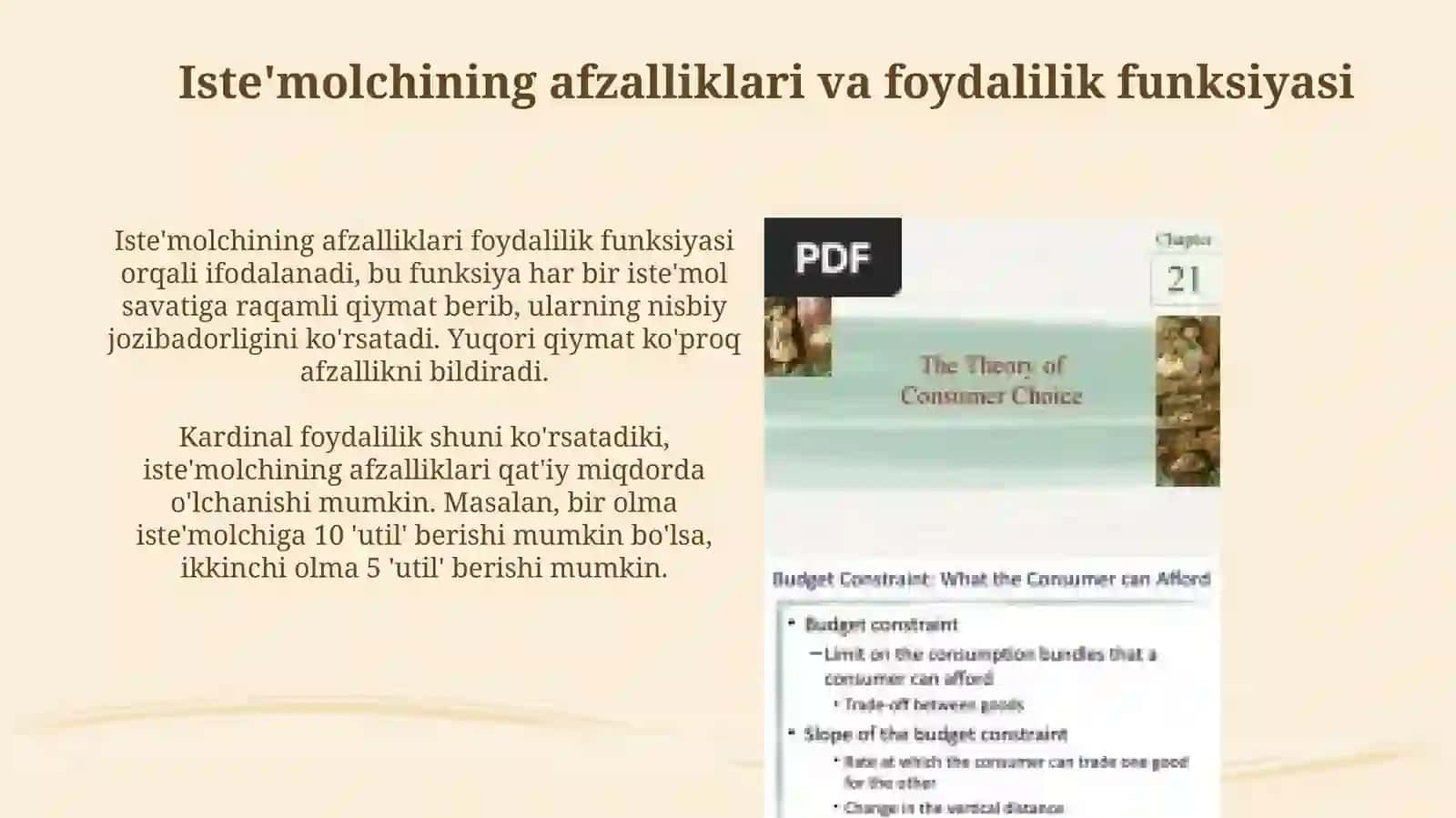 Iste'molchi tanlovi va byudjet cheklanganligi 4