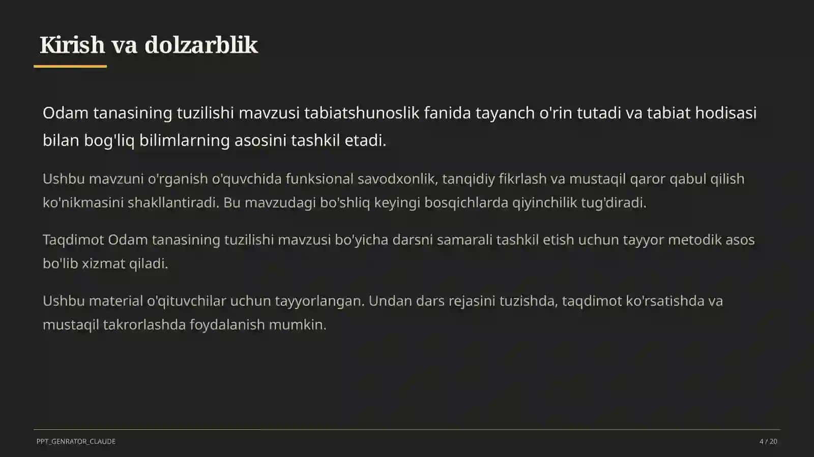 Odam tanasining tuzilishi (2-sinf) 4