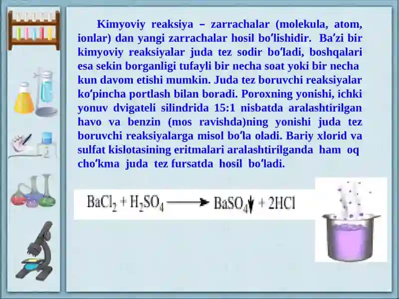 KIMYOVIY REAKSIYA TEZLIGI VA UNGA TA’SIR ETUVCHI OMILLAR 4
