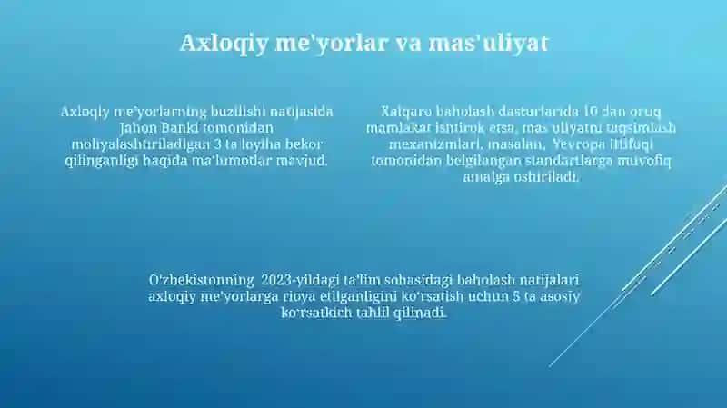 Xalqaro baholash dasturlarining me'yoriy asoslari 4