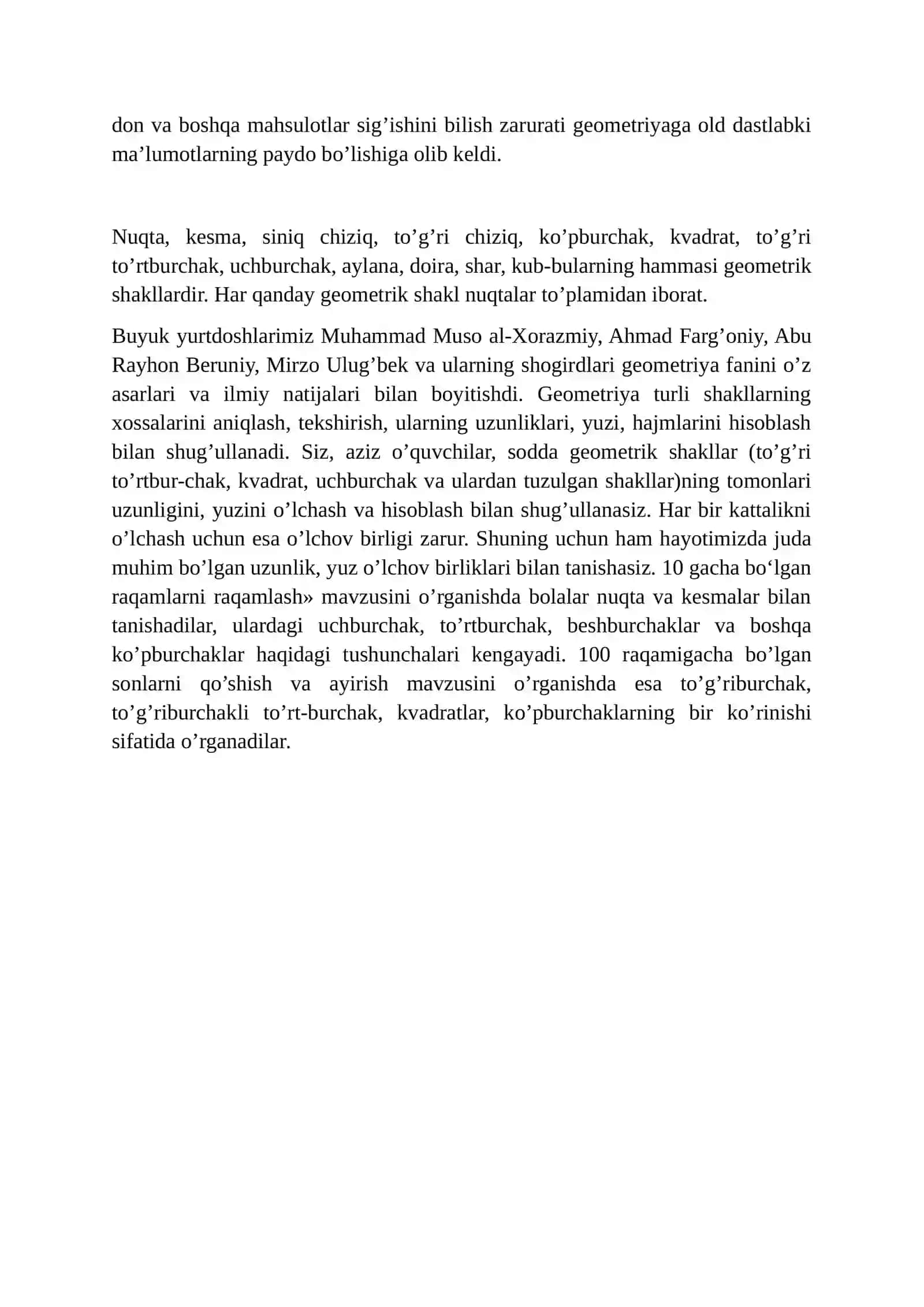 Geometriya elementlari mavzusini o'rgatish metodikasi 4