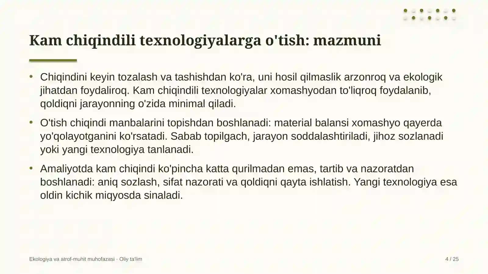 Elektr montaj ishlarida kam chiqindili texnologiyalarga o'tish 4