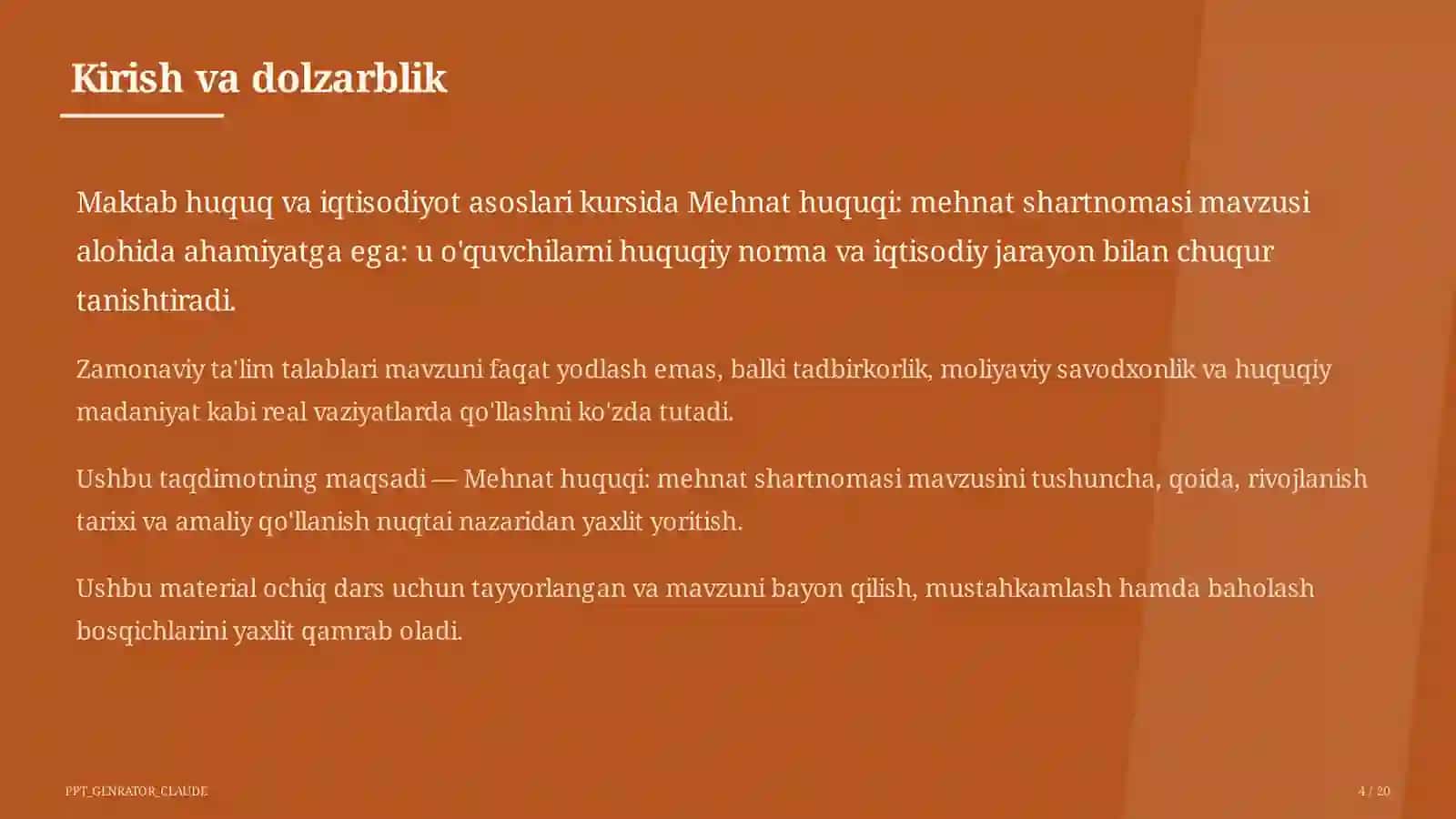 Mehnat huquqi: mehnat shartnomasi (9-sinf) 4