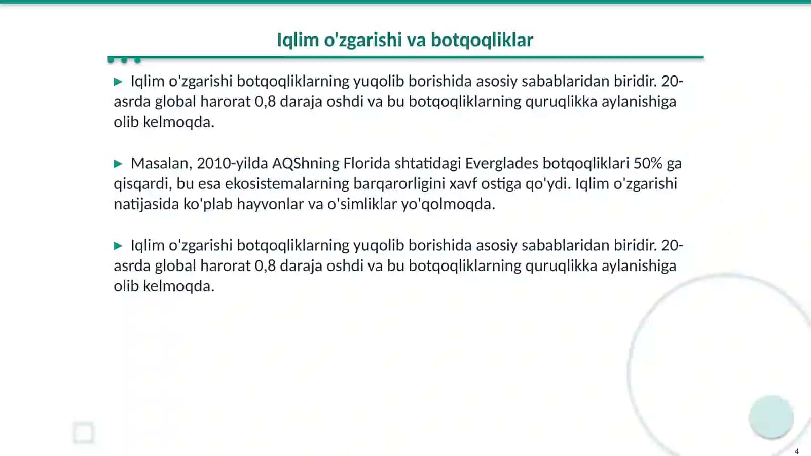 Botqoqliklarning yuqolib borishida sabablar 4