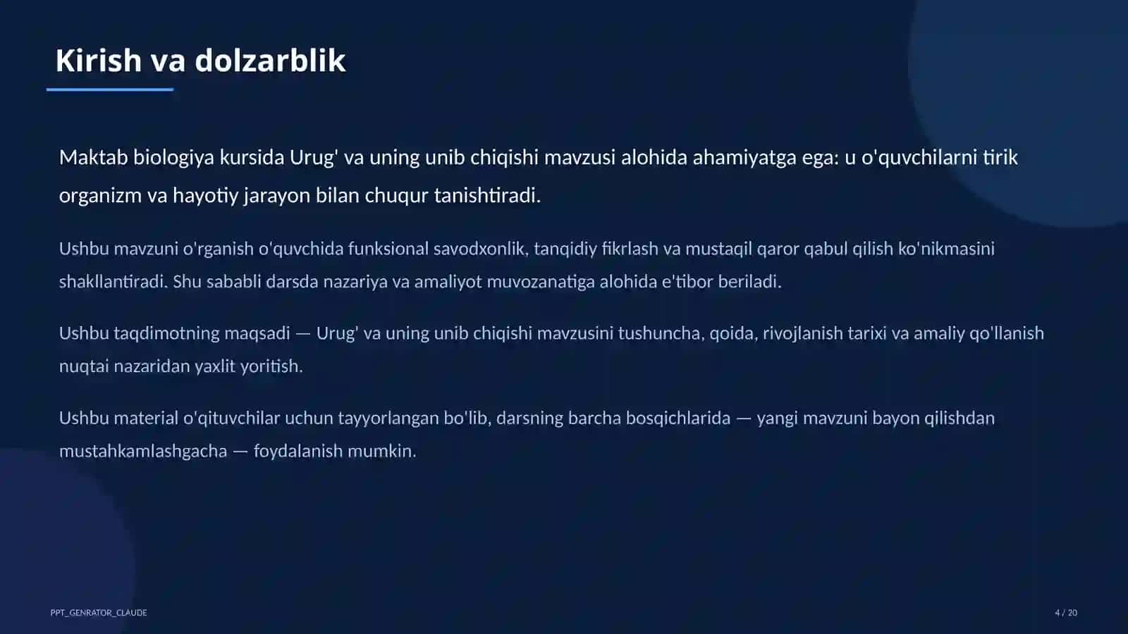Urug' va uning unib chiqishi (5-sinf) 4