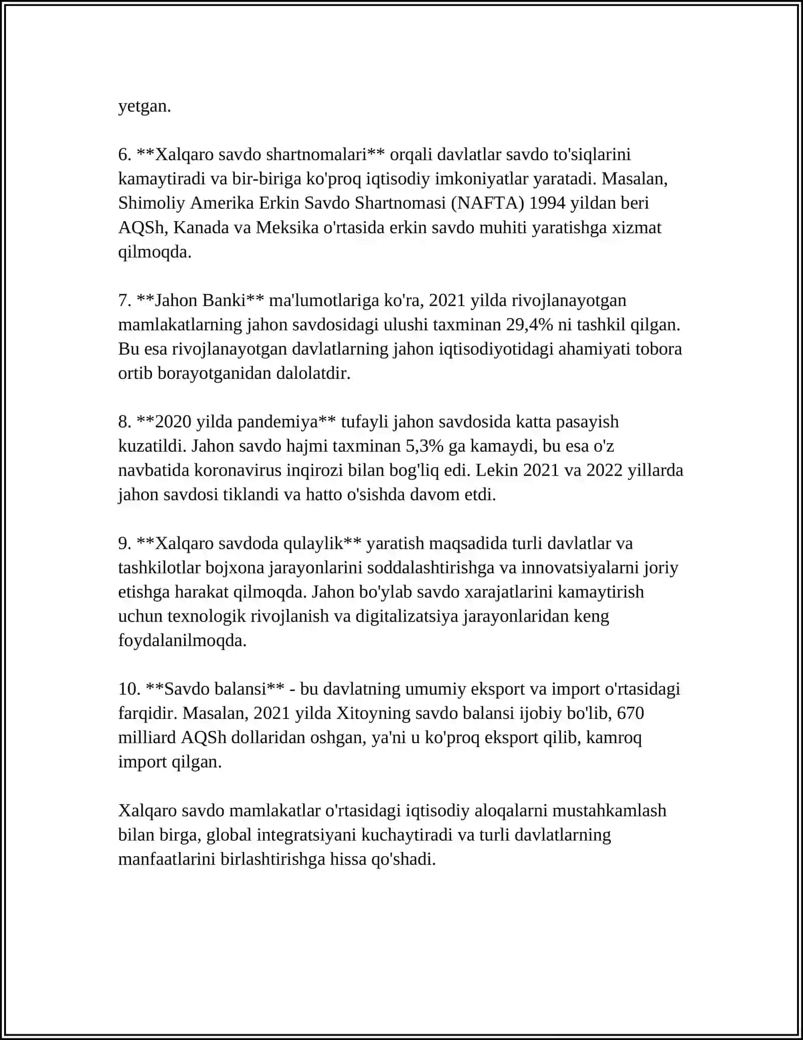 XALQARO IQTISODIY MUNOSABATLARNING ASOSIY SHAKILLARI 4