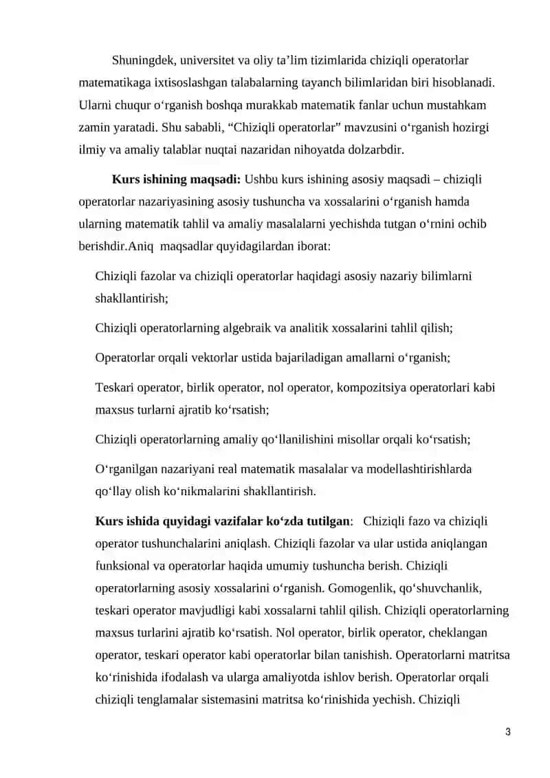 "Chiziqli operatorlar" 4