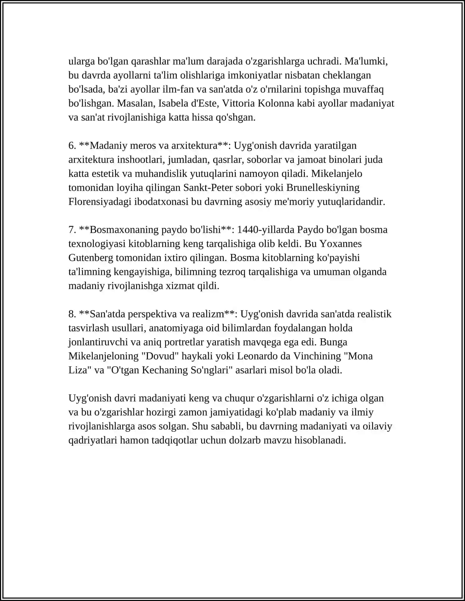 YEVROPA UYG'ONISH DAVRI MUTAFAKKIRLARI ASARLARIDA OILA TARBIYASINING AKS ETISHI 4