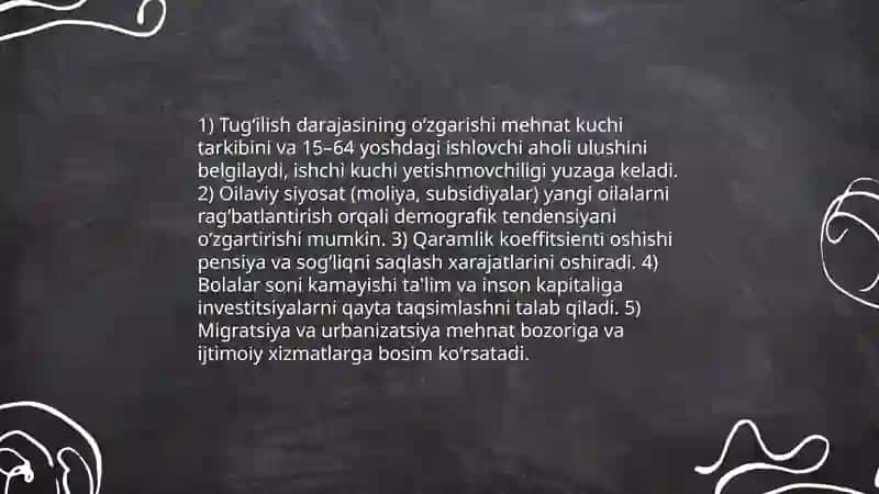 O‘zbekiston Respublikasida demografik o‘zgarishlar va aholi harakatining ijtimoiy-iqtisodiy oqibatlari 4