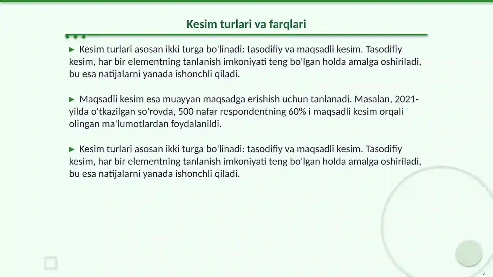 Kesim haqida maʼlumot 4