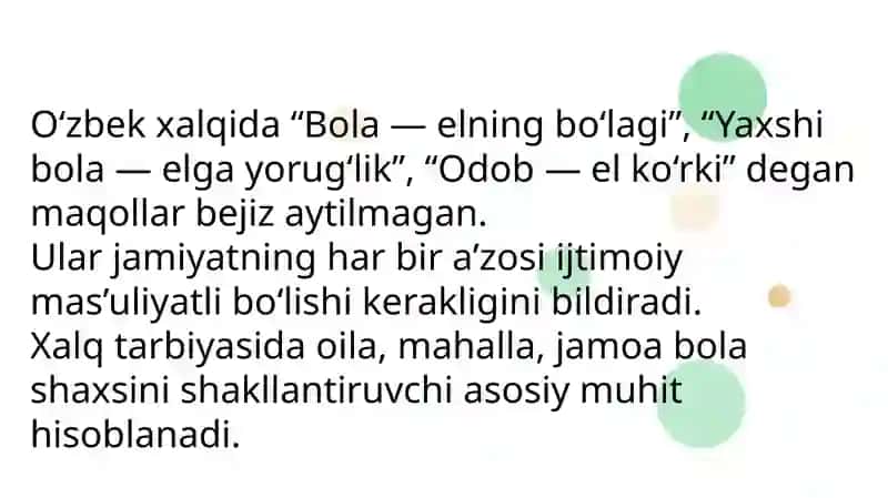 O'zbek xalq pedagogikasi va islom ta'limotida ijtimoiy pedagogik g'oyalari 4