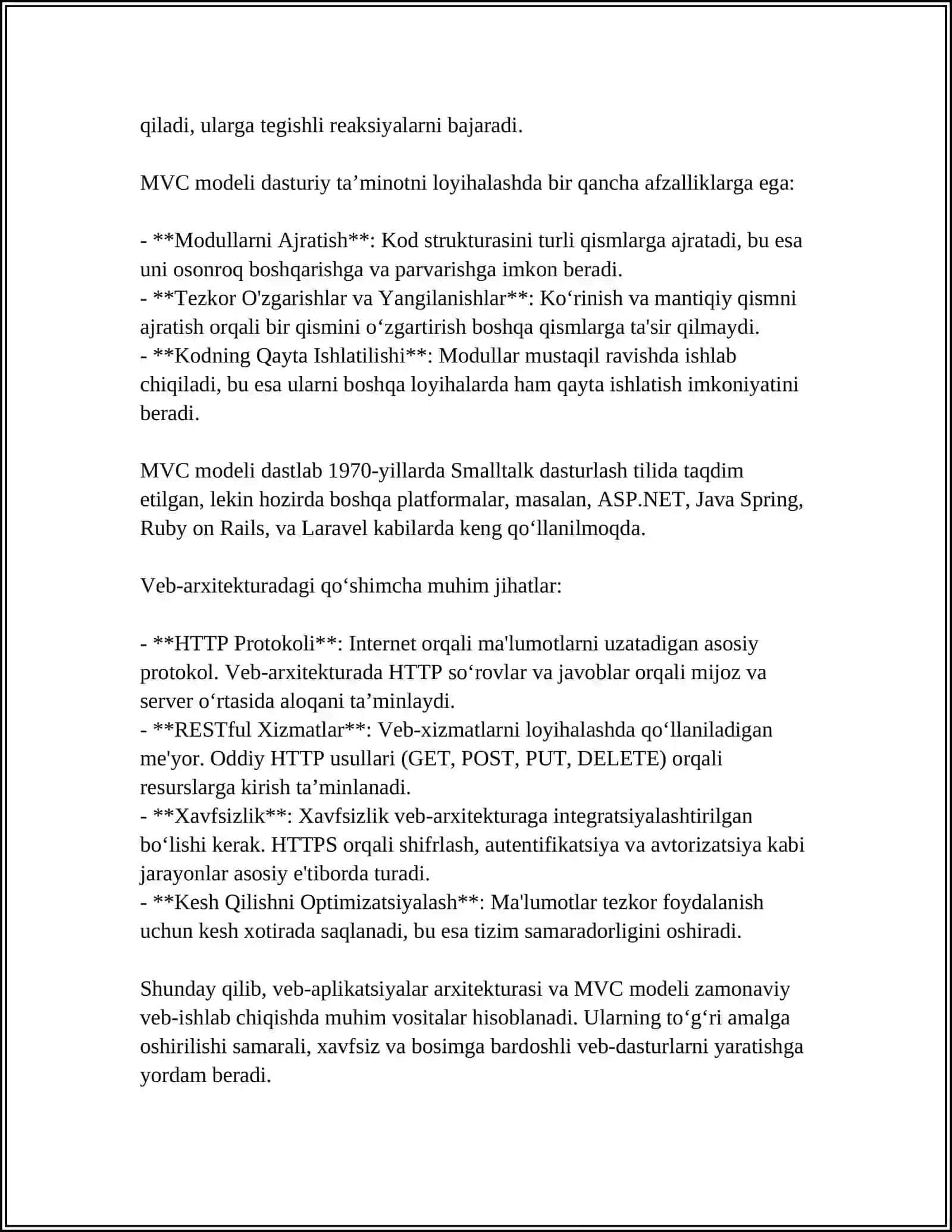 WEB DASTURLASHGAN ASOSLANGAN AMALIY TIZIMLAR 4