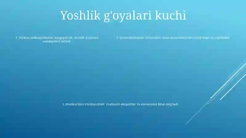 "Yoshlar-Innovatsion G'Oyalar Tashabbuskori" 4