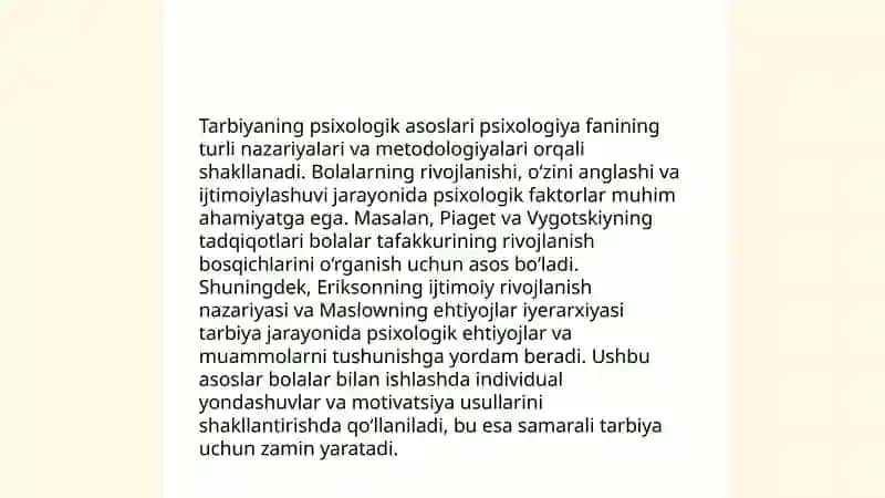 Tarbiya fanini oʻqitish jarayoni yaxlit tizim sifatida 4