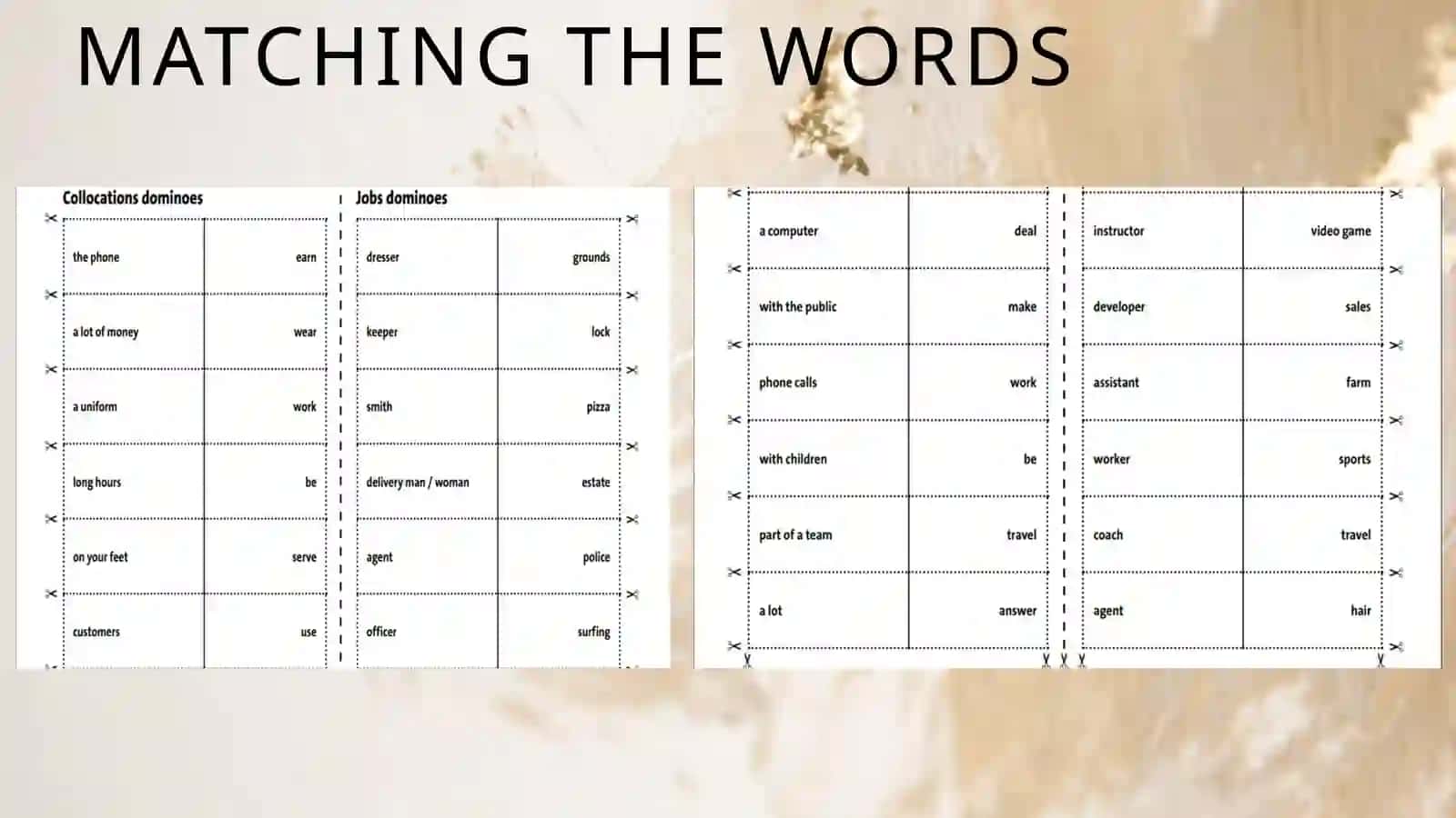 MATCHING THE WORDS 4