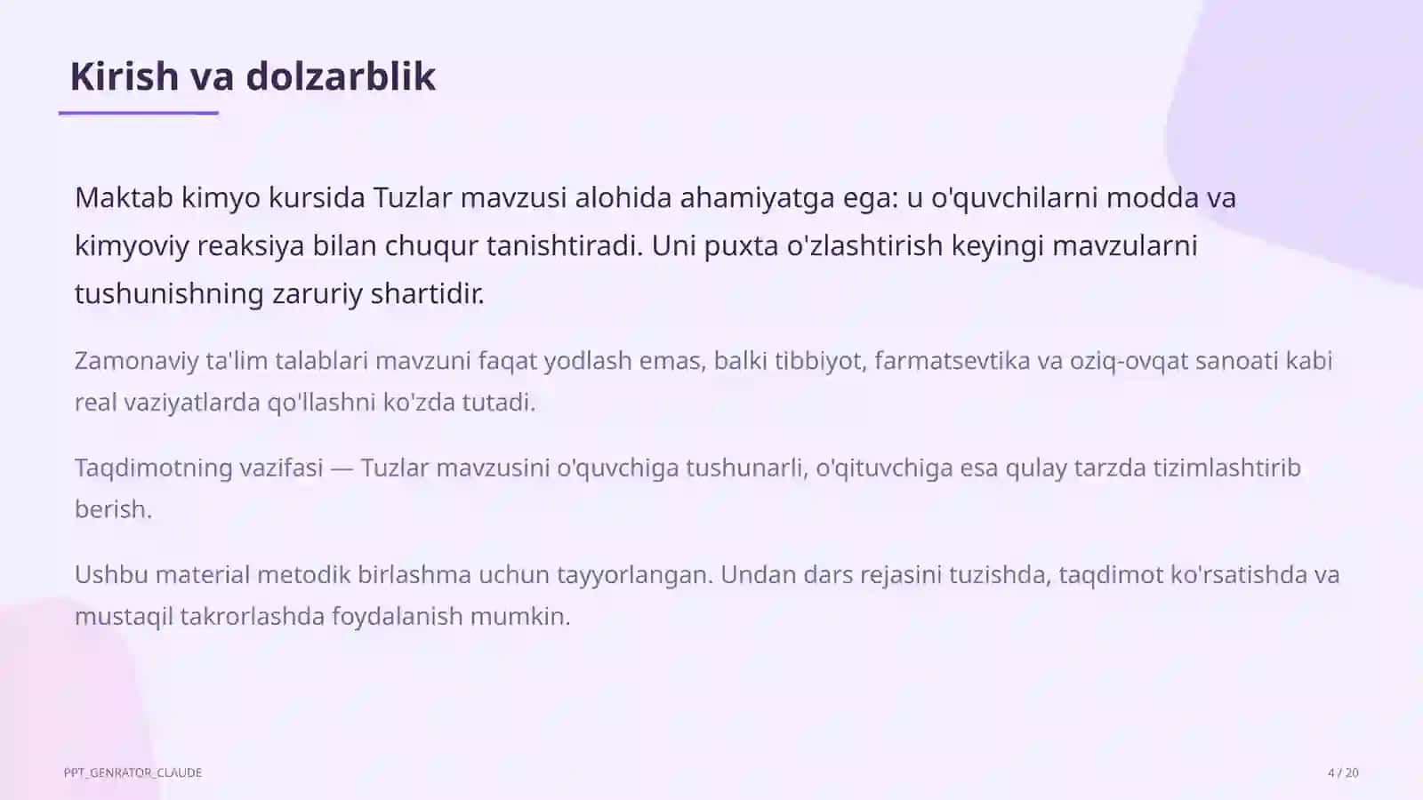Tuzlar (8-sinf) 4