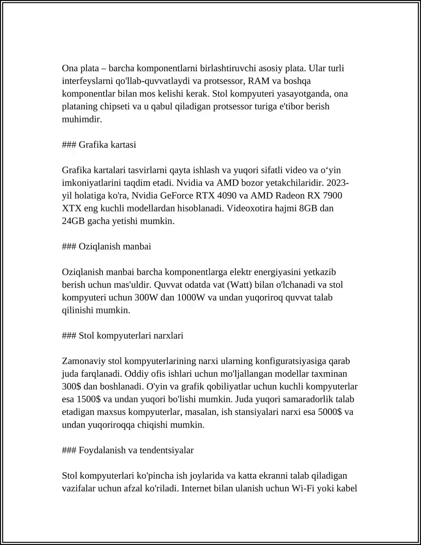 BIZNESDA QOʻLLANILADIGAN KOMPUTER TURLARI 4