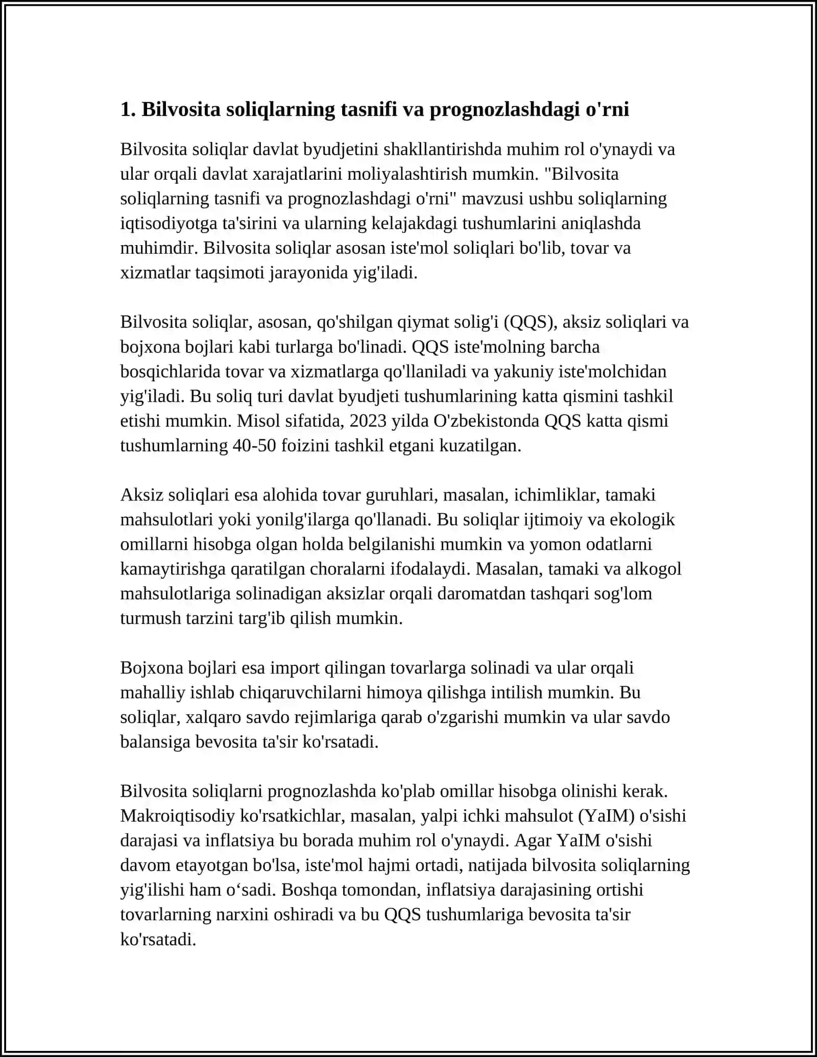 BILVOSITA SOLIQLARNI PROGNOZLASH VA TUSHUMLARGA TA'SIR QILUVCHI OMILLAR 4