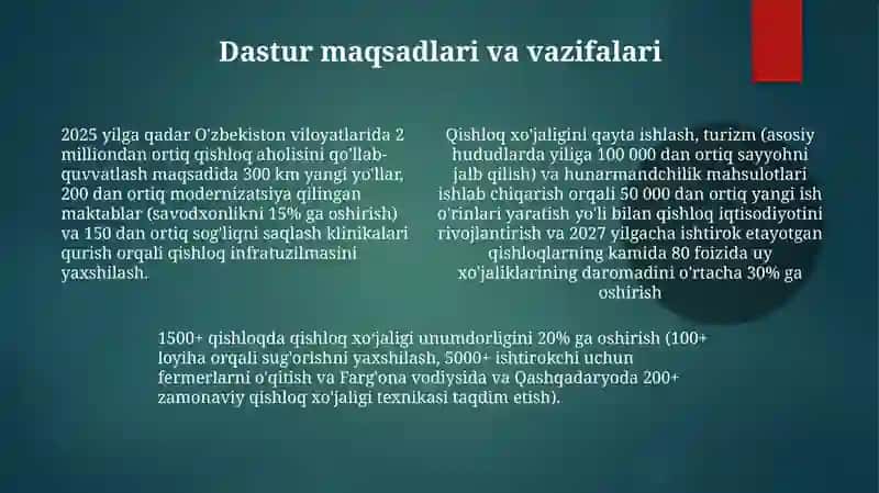 Obodqishloq Davlat Dasturi 4