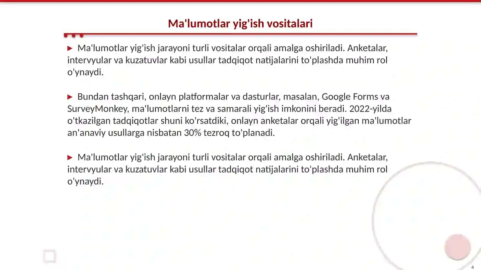 Asosiy vositslar taxlili 4