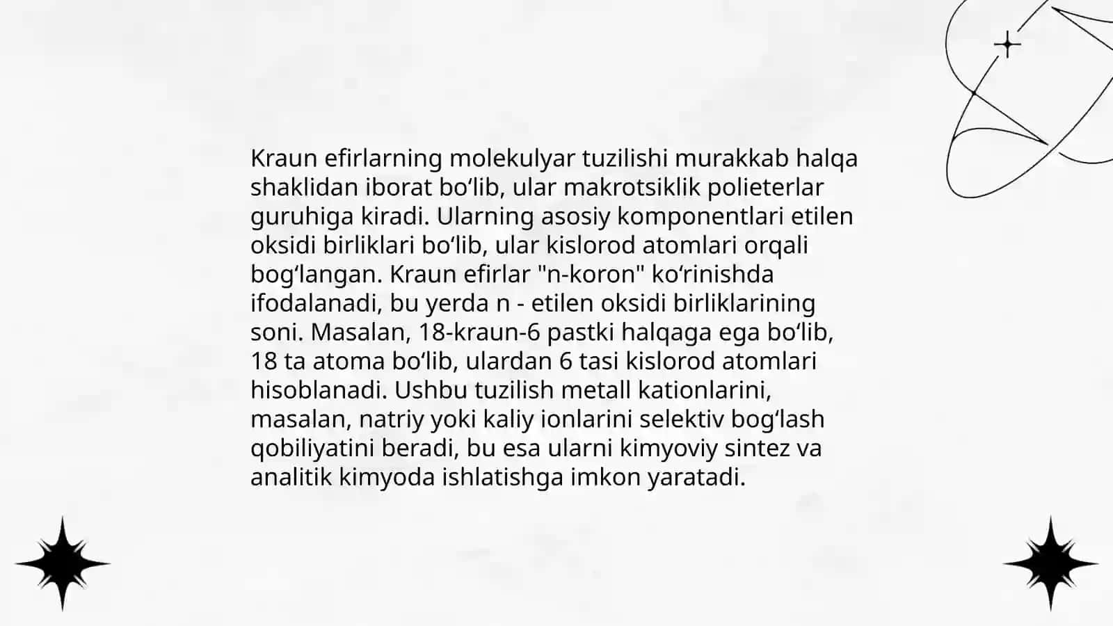 Kraun efirlar kimyosi 4