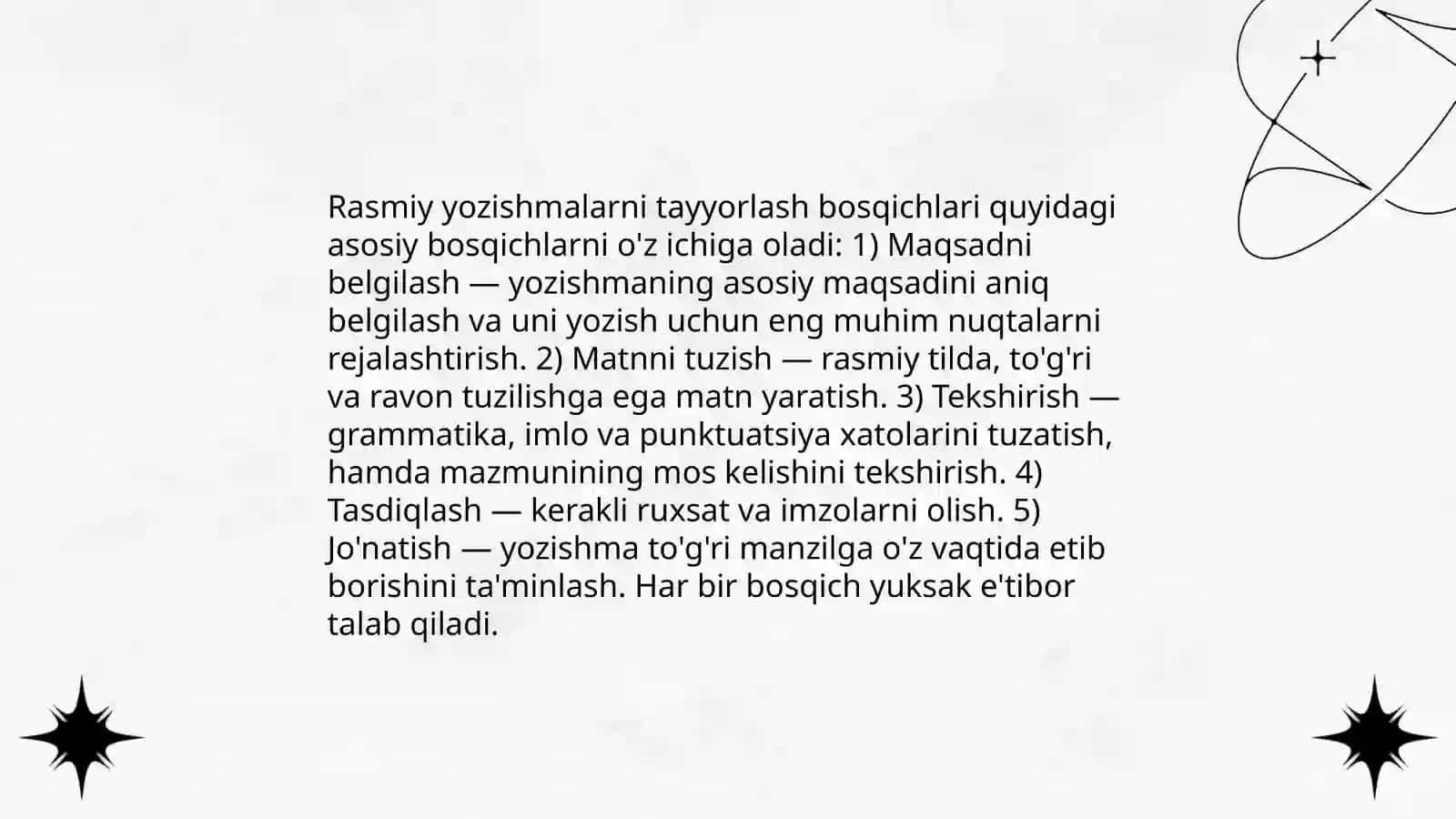 Xizmat yozishmalari bilan ishlash texnologiyalari 4