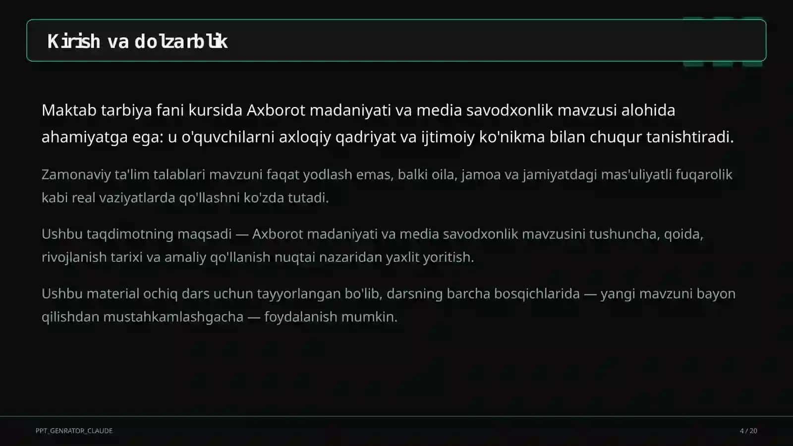 Axborot madaniyati va media savodxonlik (9-sinf) 4
