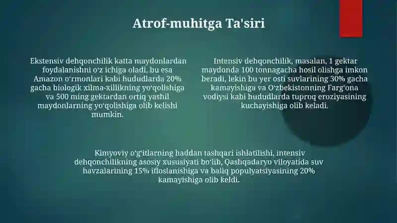 Intensiv va Ekstensiv Dehqonchilik 4