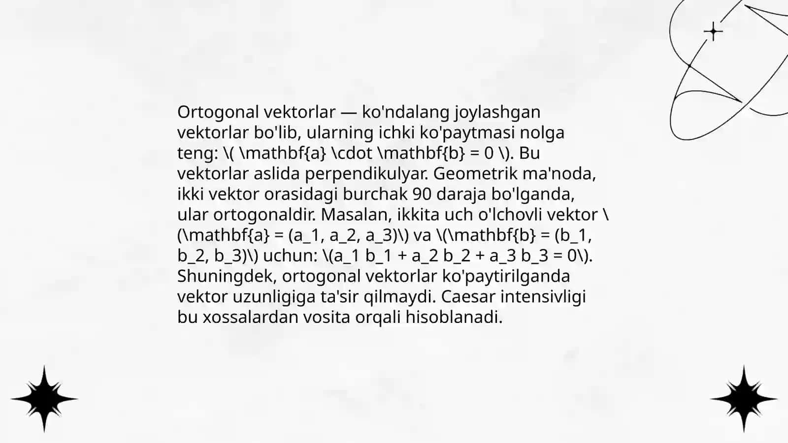 Ortoganal toʻldiruvchi va uning xossalari 4