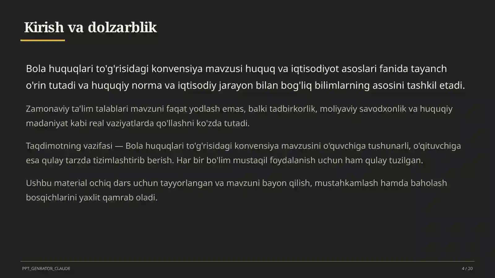 Bola huquqlari to'g'risidagi konvensiya (9-sinf) 4