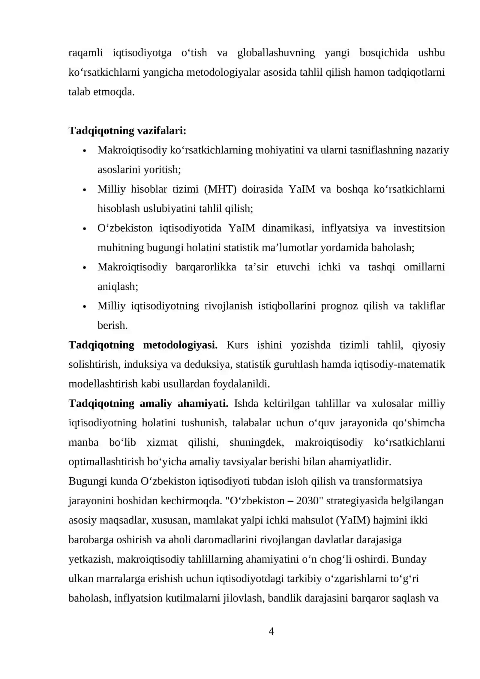 Milliy iqtisodiyotning makroiqtisodiy ko‘rsatkichlari va ularning tahlili 4