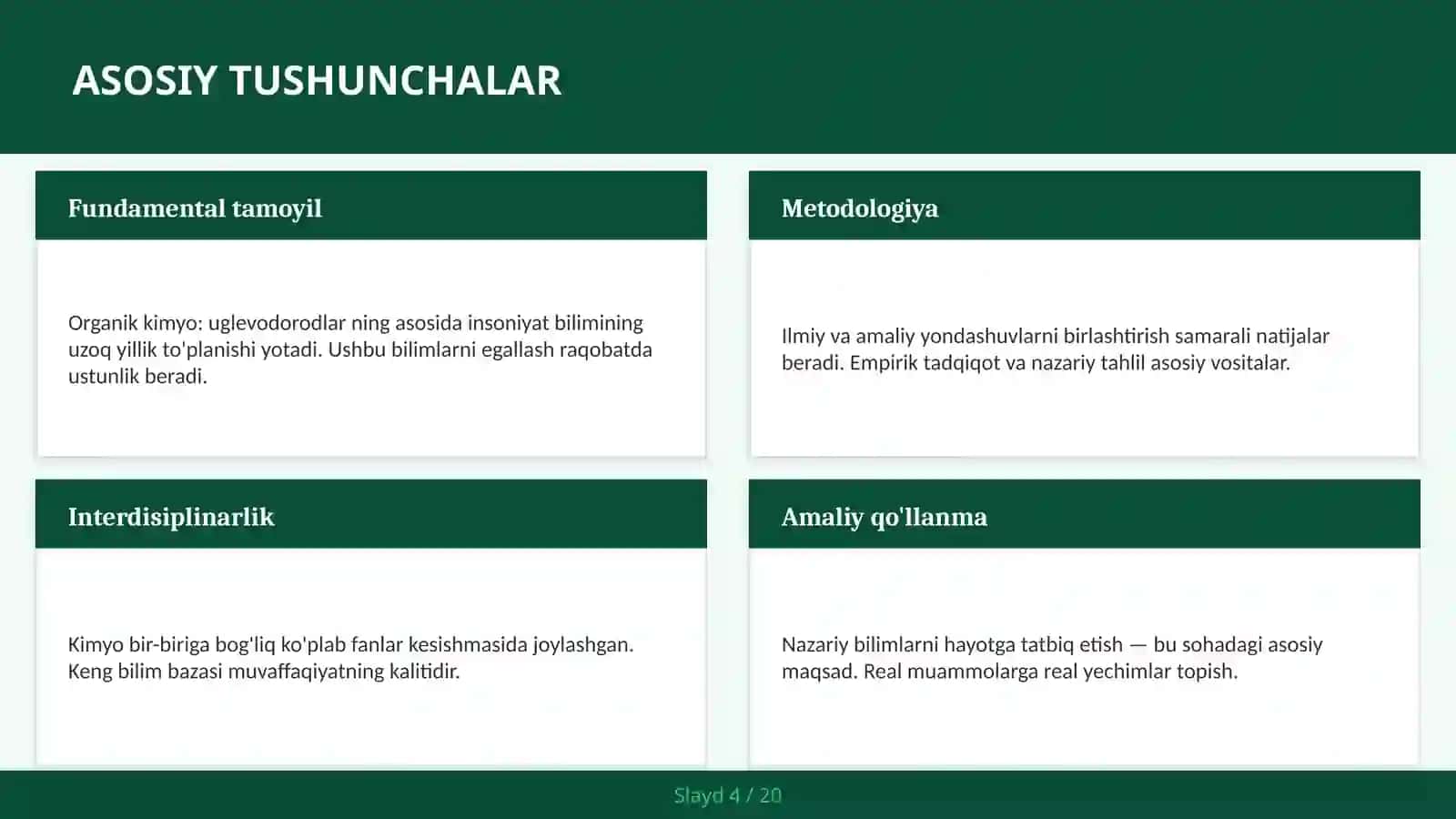 ORGANIK KIMYO: UGLEVODORODLAR 4