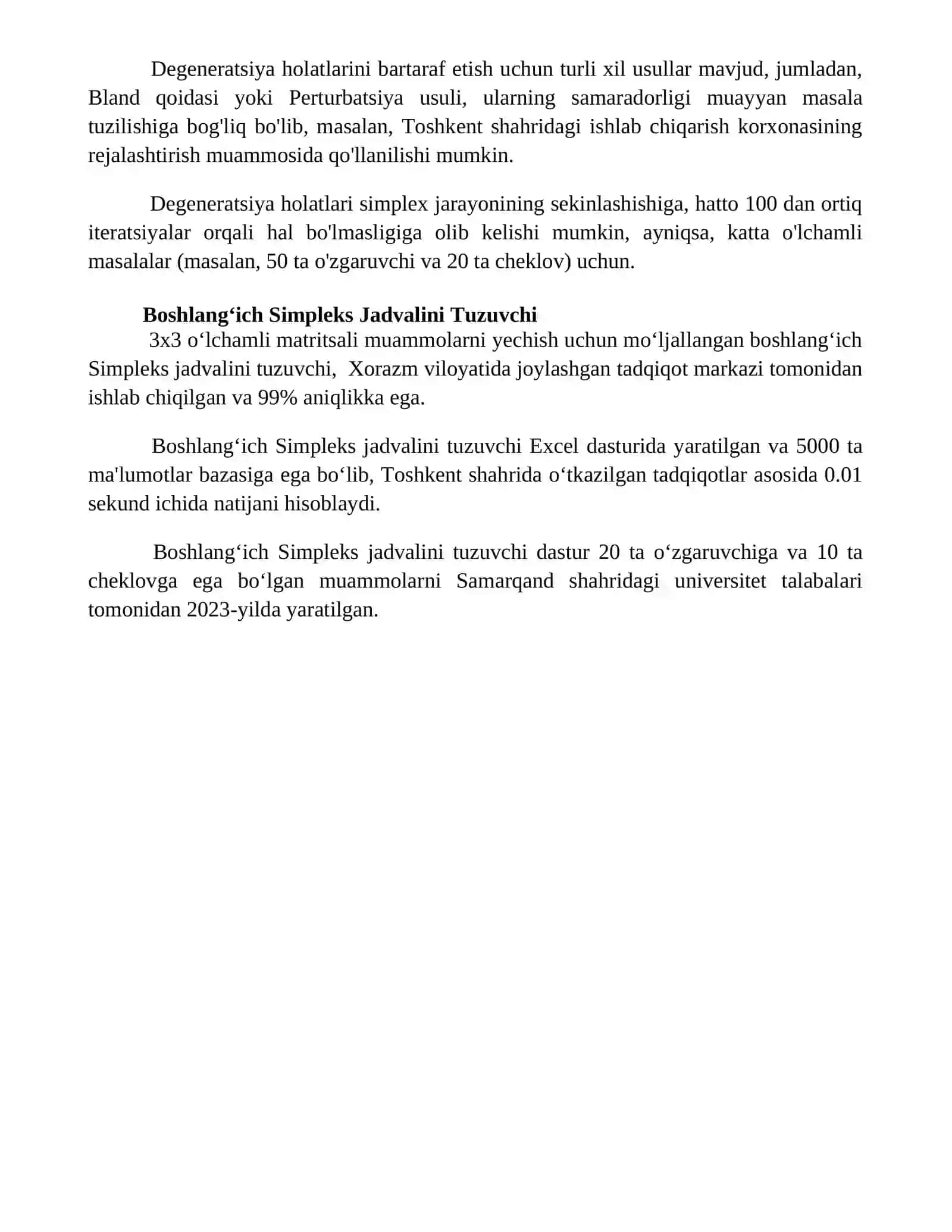 Simpleks usuli va Dual Simpleks Metodi 4