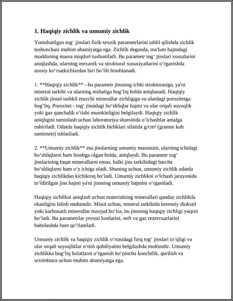YUMSHATILGAN TOGʻ JINSLARINING FIZIK TEXNIK PARAMETRLARI 4