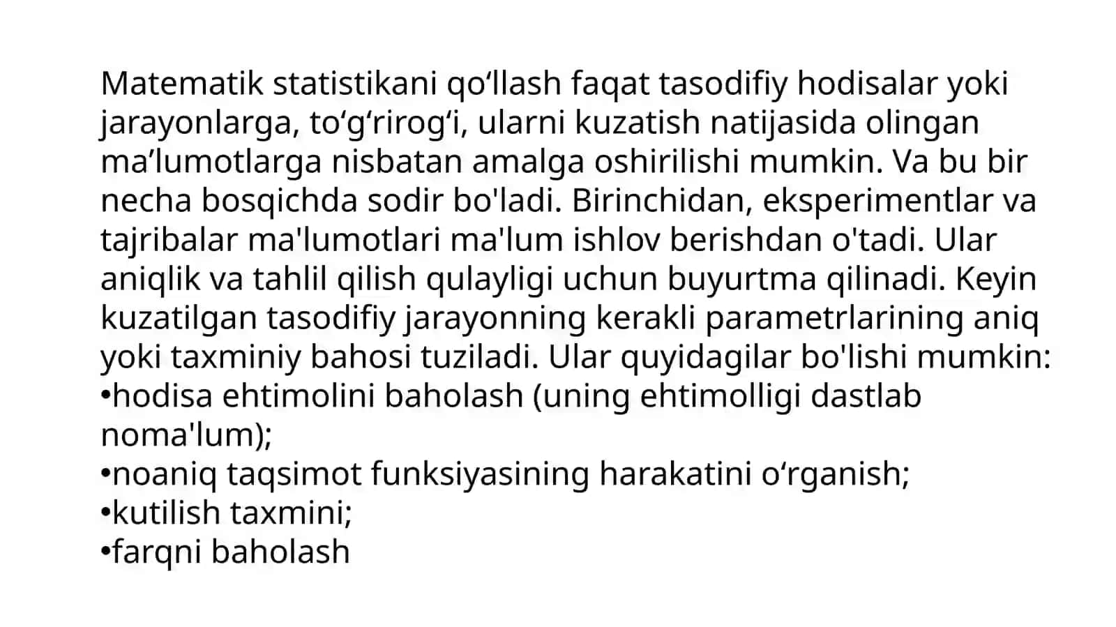 MATEMATIK STATISTIKANING ASOSIY TUSHUNCHALARI 4