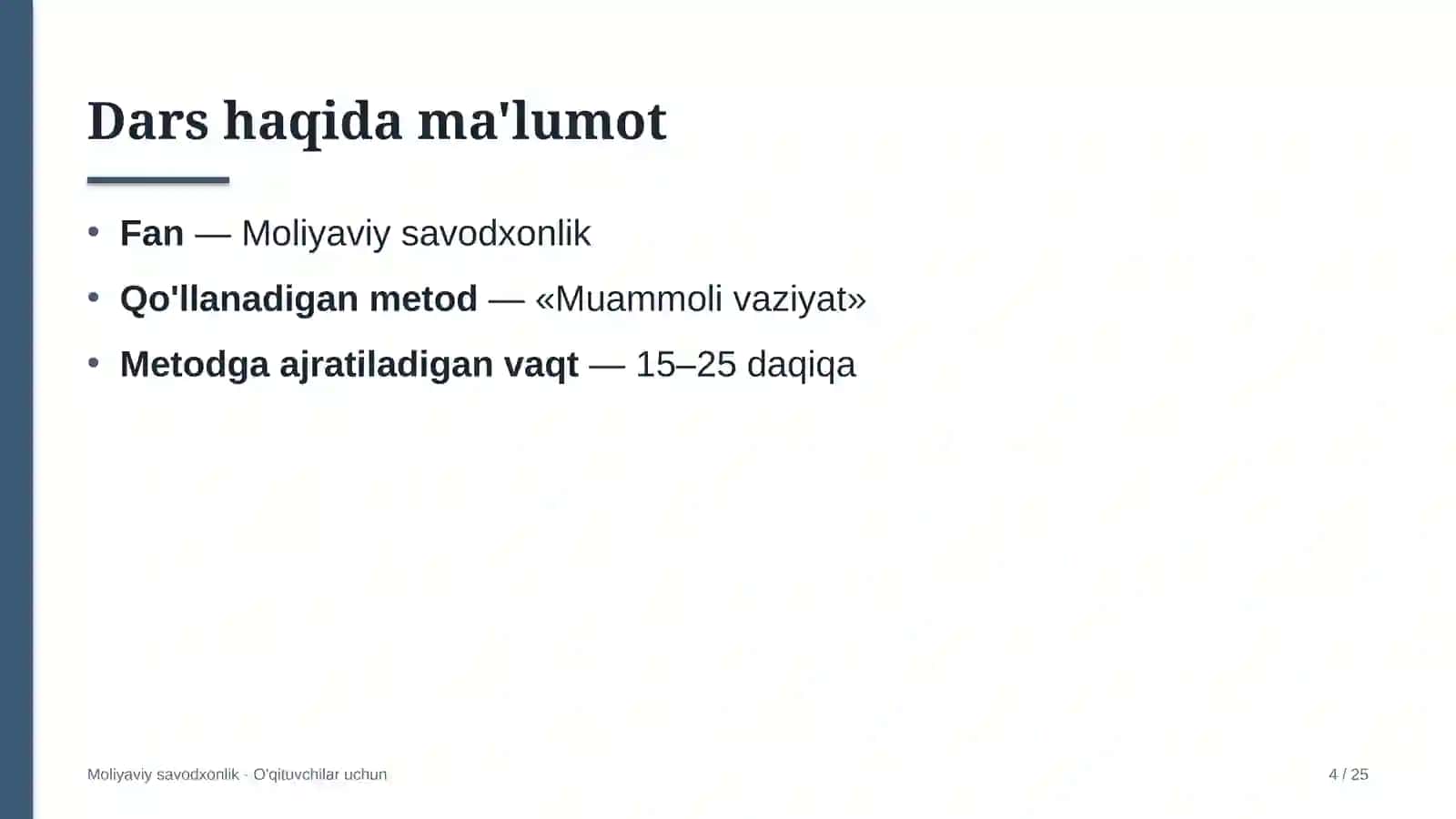 moliyaviy savodxonlik darslarida muammoli vaziyat metodidan foydalanish 9565 4